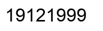 Number 19121999 black image