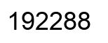 Number 192288 black image