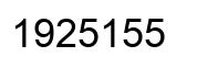 Number 1925155 black image