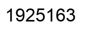 Number 1925163 black image
