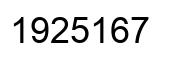 Number 1925167 black image