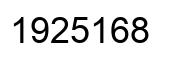 Number 1925168 black image