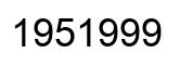 Number 1951999 black image