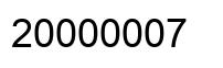 Número 20000007 imagen negro