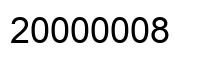 Número 20000008 imagen negro