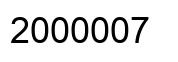 Number 2000007 black image