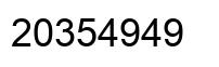 Number 20354949 black image
