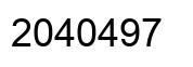 Number 2040497 black image