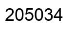 Number 205034 black image