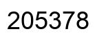 Number 205378 black image