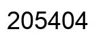 Number 205404 black image