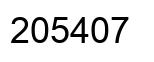 Number 205407 black image