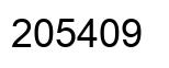 Number 205409 black image