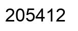 Number 205412 black image