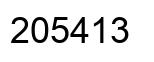 Number 205413 black image