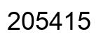 Number 205415 black image