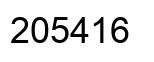 Number 205416 black image