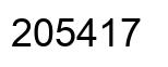 Number 205417 black image