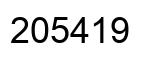 Number 205419 black image