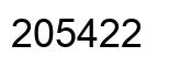 Number 205422 black image