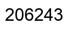 Number 206243 black image