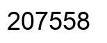 Number 207558 black image