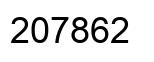 Number 207862 black image