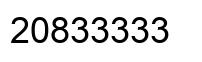 Number 20833333 black image