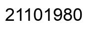 Number 21101980 black image