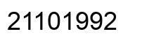 Number 21101992 black image