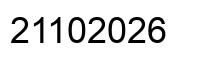 Number 21102026 black image