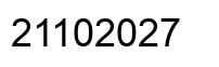 Number 21102027 black image
