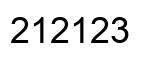 Number 212123 black image