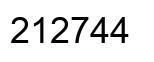 Number 212744 black image