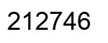 Number 212746 black image