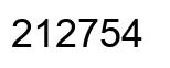 Number 212754 black image