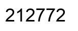 Number 212772 black image