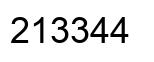 Number 213344 black image