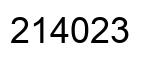 Number 214023 black image