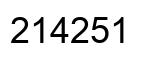 Number 214251 black image