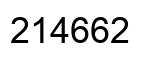 Number 214662 black image