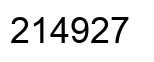 Number 214927 black image