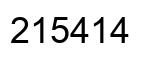 Number 215414 black image