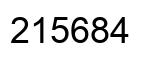 Number 215684 black image