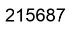 Number 215687 black image