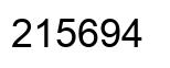 Number 215694 black image