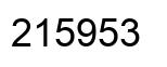 Number 215953 black image