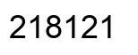Number 218121 black image