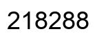 Number 218288 black image