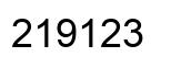 Number 219123 black image